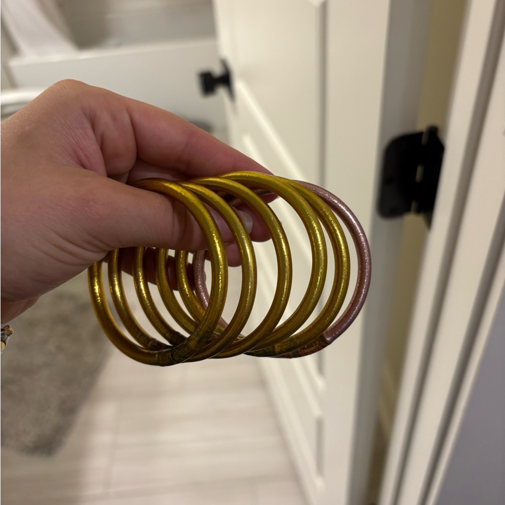 Gold and Rose Gold Stackable Bangle Bracelet Set - Budgagirl